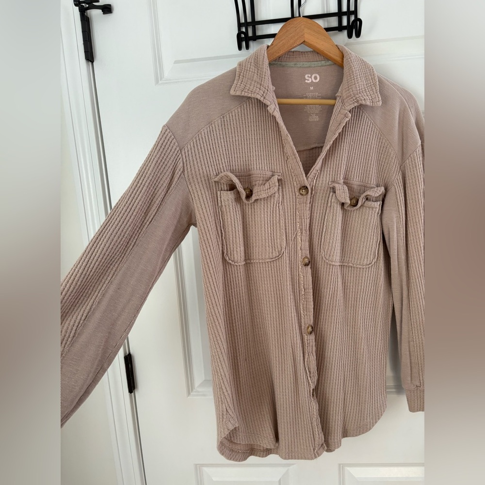 SO button down waffle shirt size M - Picture 3 of 4